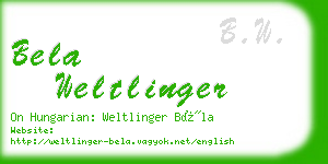 bela weltlinger business card